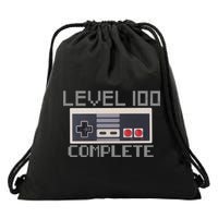 Level 100 Complete Retro Gamer 100th Birthday Drawstring Bag