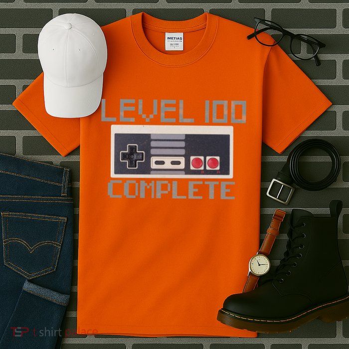 Level 100 Complete Retro Gamer 100th Birthday Tall T-Shirt