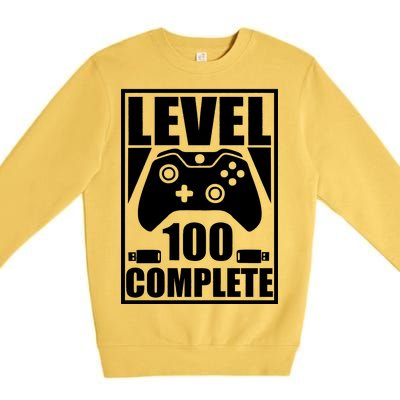 Level 100 Complete Video Gamer 100th Birthday Premium Crewneck Sweatshirt