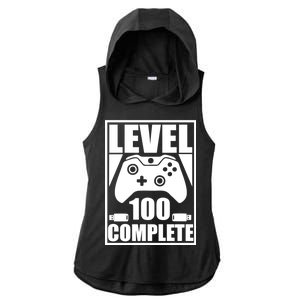 Level 100 Complete Video Gamer 100th Birthday Ladies PosiCharge Tri-Blend Wicking Draft Hoodie Tank