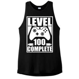 Level 100 Complete Video Gamer 100th Birthday Ladies PosiCharge Tri-Blend Wicking Tank