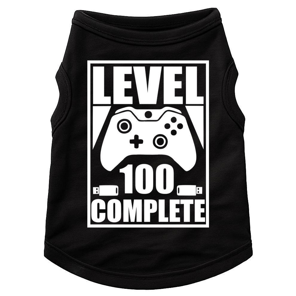 Level 100 Complete Video Gamer 100th Birthday Doggie Tank