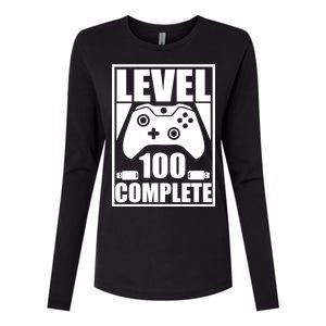 Level 100 Complete Video Gamer 100th Birthday Womens Cotton Relaxed Long Sleeve T-Shirt