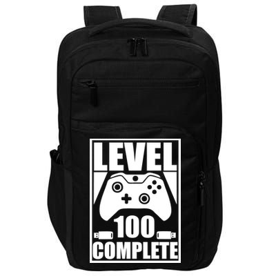 Level 100 Complete Video Gamer 100th Birthday Impact Tech Backpack