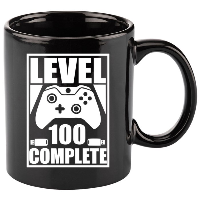 Level 100 Complete Video Gamer 100th Birthday 11oz C Handle Ceramic Mug