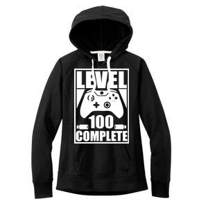 Level 100 Complete Video Gamer 100th Birthday Women's Fleece Hoodie