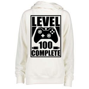 Level 100 Complete Video Gamer 100th Birthday Womens Funnel Neck Pullover Hood