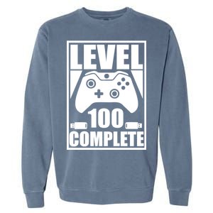 Level 100 Complete Video Gamer 100th Birthday Garment-Dyed Sweatshirt