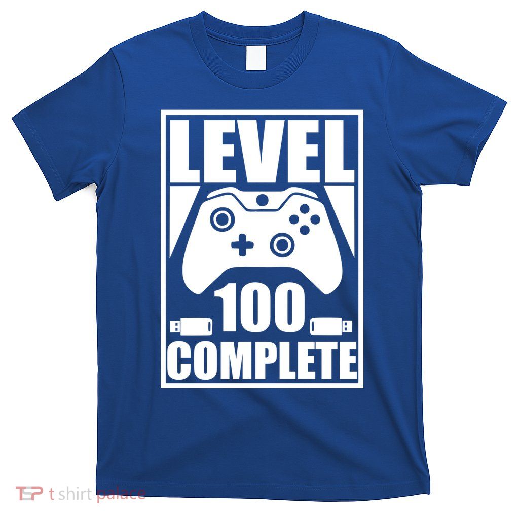 Level 100 Complete Video Gamer 100th Birthday T-Shirt