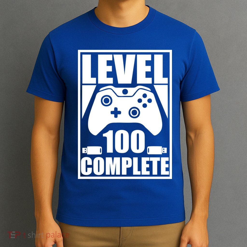 Level 100 Complete Video Gamer 100th Birthday T-Shirt