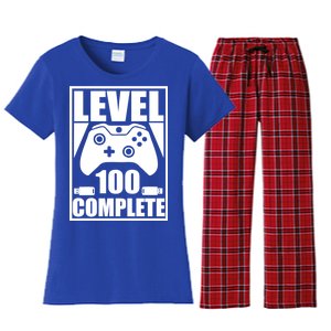 Level 100 Complete Video Gamer 100th Birthday Women's Flannel Pajama Set