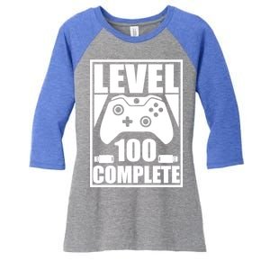 Level 100 Complete Video Gamer 100th Birthday Women's Tri-Blend 3/4-Sleeve Raglan Shirt