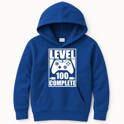 Level 100 Complete Video Gamer 100th Birthday Kids Hoodie