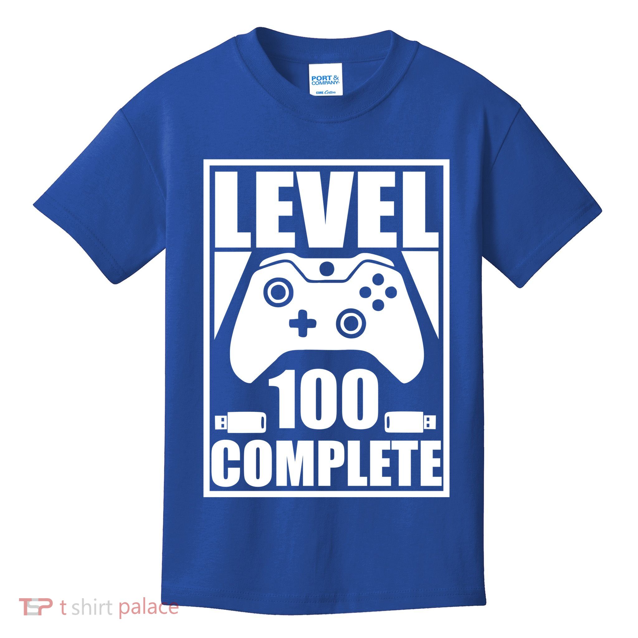 Level 100 Complete Video Gamer 100th Birthday Kids T-Shirt