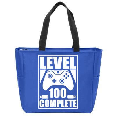 Level 100 Complete Video Gamer 100th Birthday Zip Tote Bag