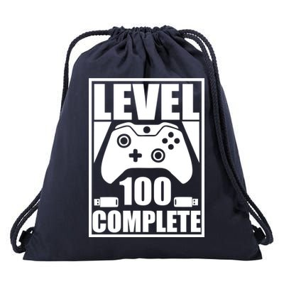 Level 100 Complete Video Gamer 100th Birthday Drawstring Bag