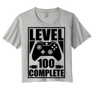 Level 100 Complete Video Gamer 100th Birthday Women's Crop Top Tee