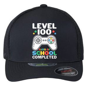 Level 100 Days Of School Completed Gamer Flexfit Unipanel Trucker Cap