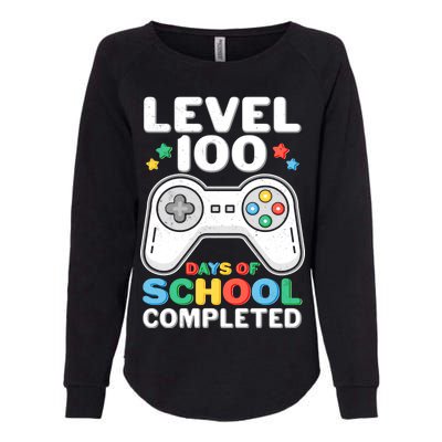 Level 100 Days Of School Completed Gamer Womens California Wash Sweatshirt