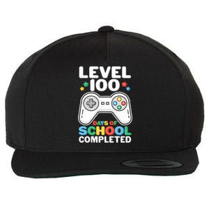 Level 100 Days Of School Completed Gamer Wool Snapback Cap