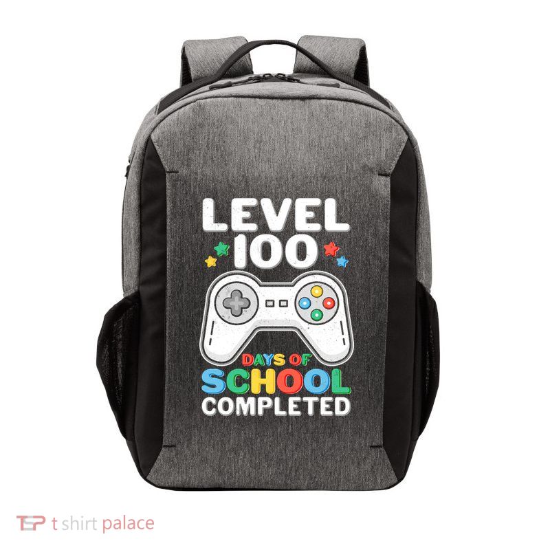 Level 100 Days Of School Completed Gamer Vector Backpack