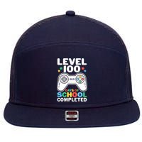 Level 100 Days Of School Completed Gamer 7 Panel Mesh Trucker Snapback Hat