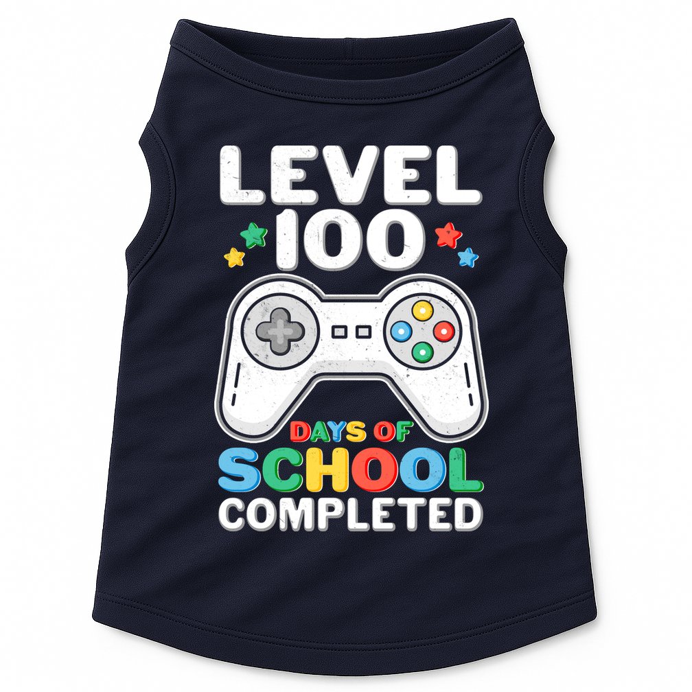 Level 100 Days Of School Completed Gamer Doggie Tank