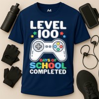 Level 100 Days Of School Completed Gamer Cooling Performance Crew T-Shirt