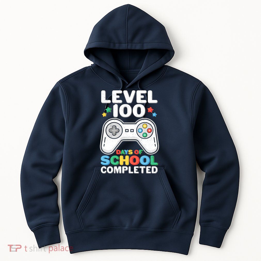 Level 100 Days Of School Completed Gamer Hoodie
