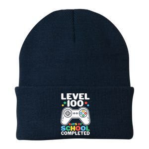 Level 100 Days Of School Completed Gamer Knit Cap Winter Beanie