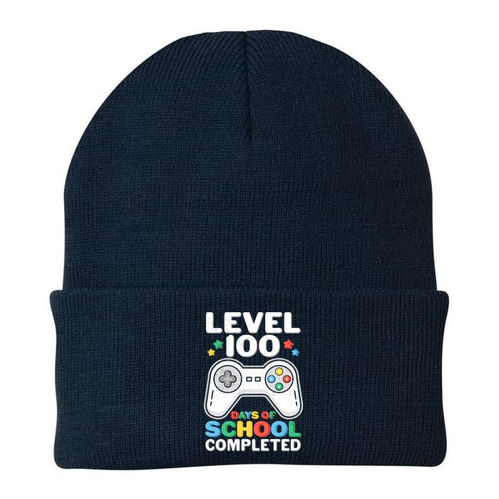 Level 100 Days Of School Completed Gamer Knit Cap Winter Beanie