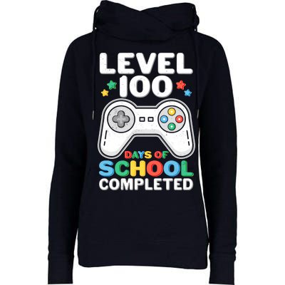 Level 100 Days Of School Completed Gamer Womens Funnel Neck Pullover Hood