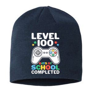 Level 100 Days Of School Completed Gamer Sustainable Beanie