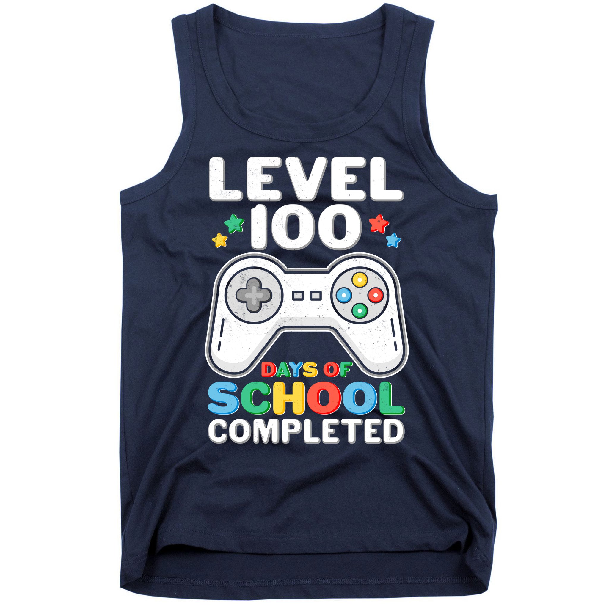Level 100 Days Of School Completed Gamer Tank Top