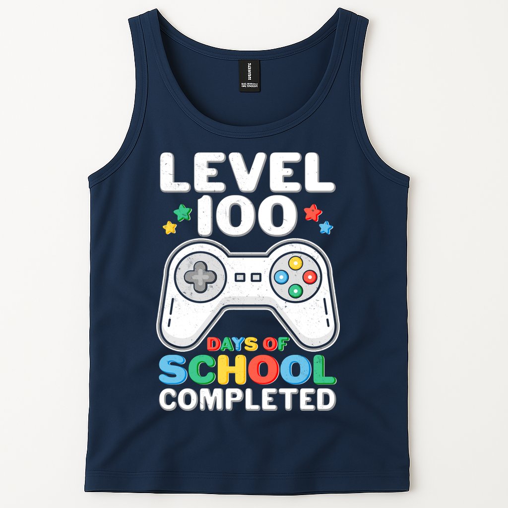 Level 100 Days Of School Completed Gamer Tank Top