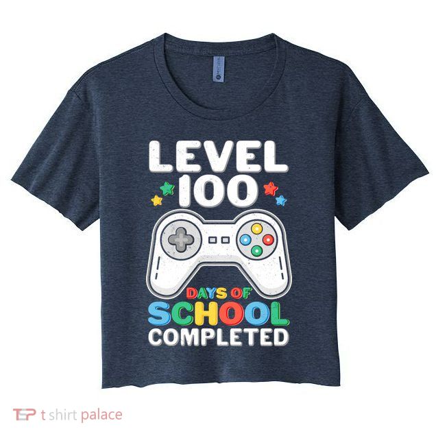 Level 100 Days Of School Completed Gamer Crop Top