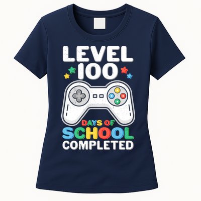 Level 100 Days Of School Completed Gamer Womens T-Shirt