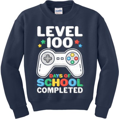Level 100 Days Of School Completed Gamer Kids Sweatshirt