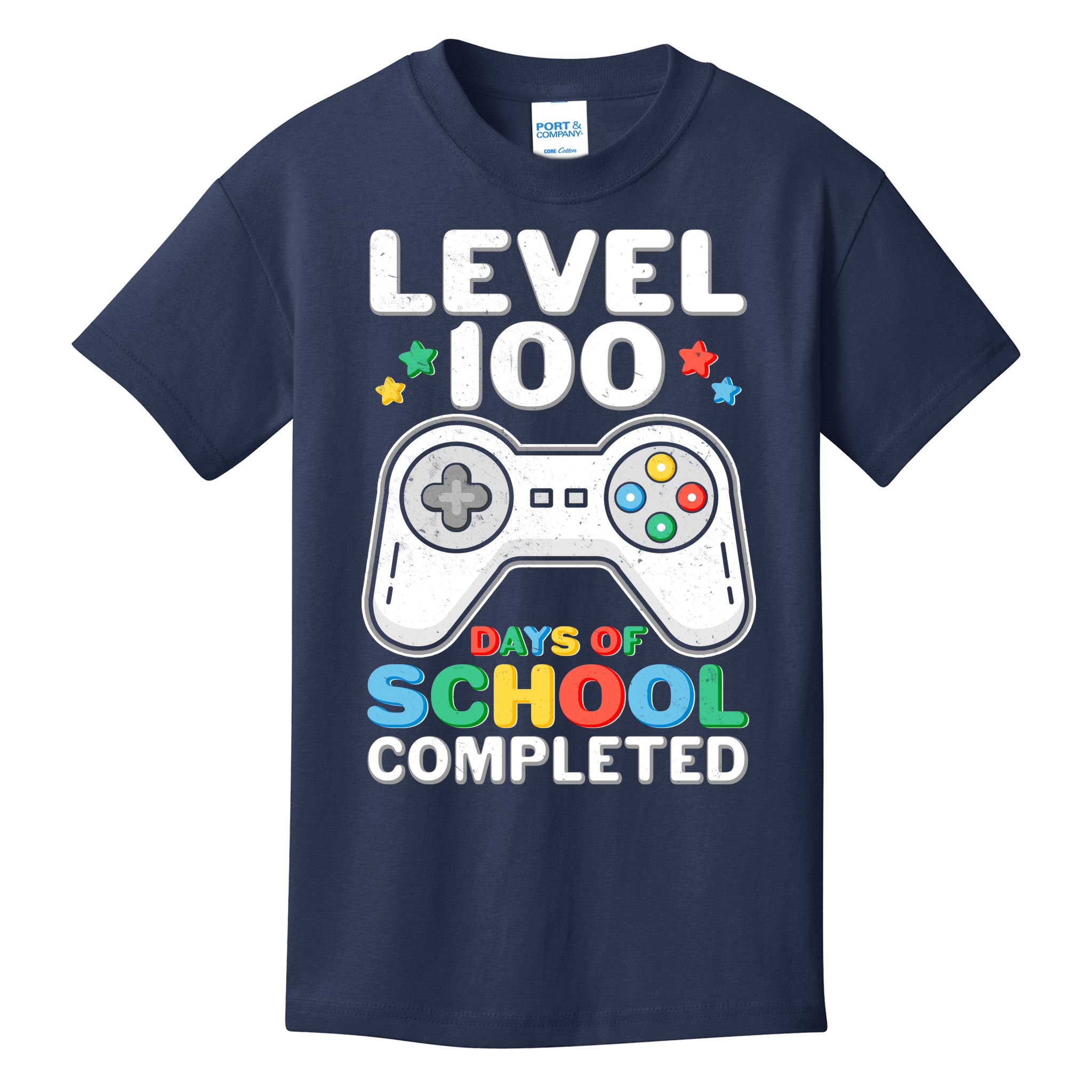 Level 100 Days Of School Completed Gamer Kids T-Shirt