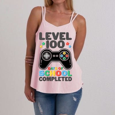 Level 100 Days Of School Completed Gamer Women's Strappy Tank