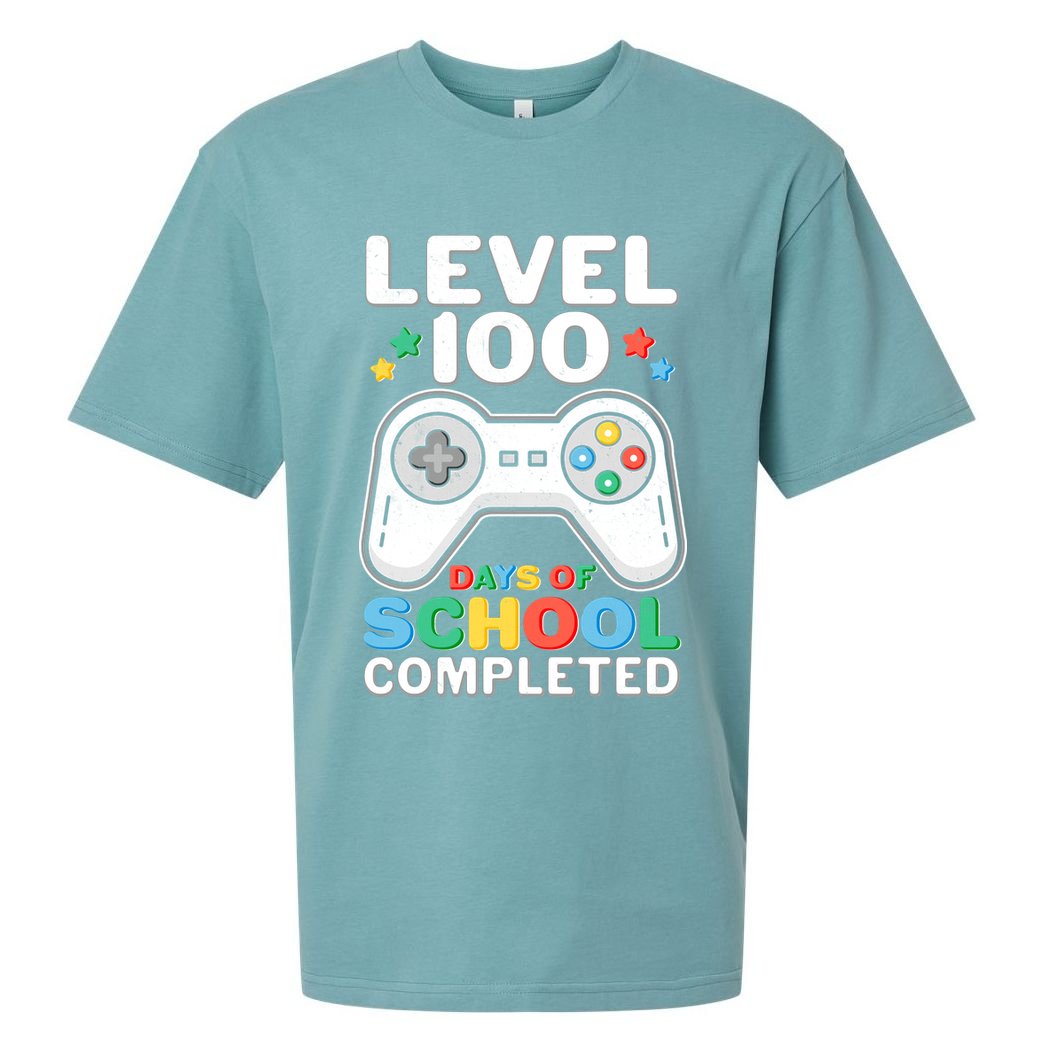 Level 100 Days Of School Completed Gamer Sueded Cloud Jersey T-Shirt