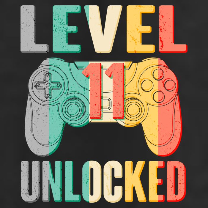 Level 11 Unlocked 11th Birthday 7 Panel Mesh Trucker Snapback Hat