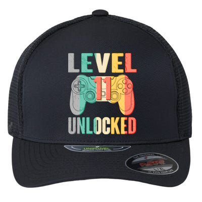 Level 11 Unlocked 11th Birthday Flexfit Unipanel Trucker Cap