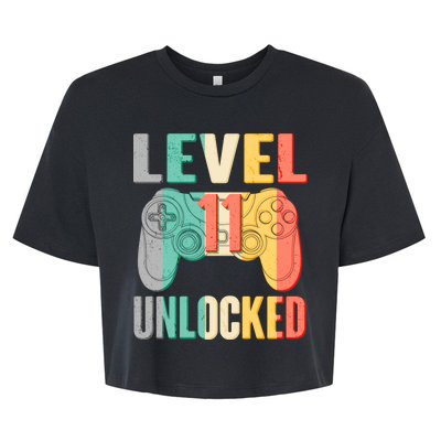 Level 11 Unlocked 11th Birthday Bella+Canvas Jersey Crop Tee