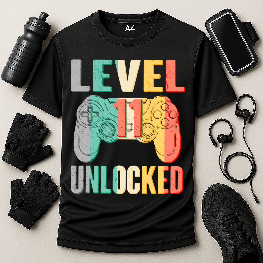 Level 11 Unlocked 11th Birthday Cooling Performance Crew T-Shirt