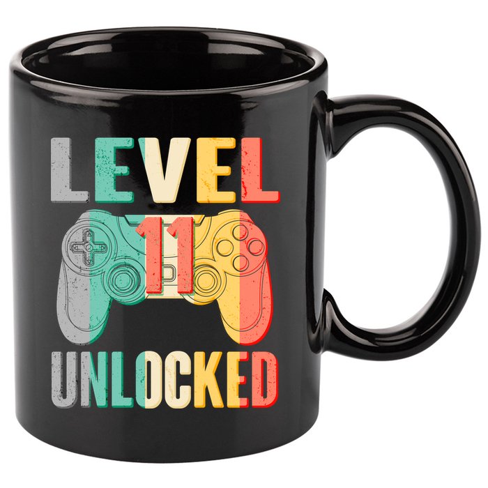 Level 11 Unlocked 11th Birthday 11oz C Handle Ceramic Mug