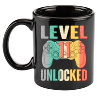 Level 11 Unlocked 11th Birthday 11oz C Handle Ceramic Mug