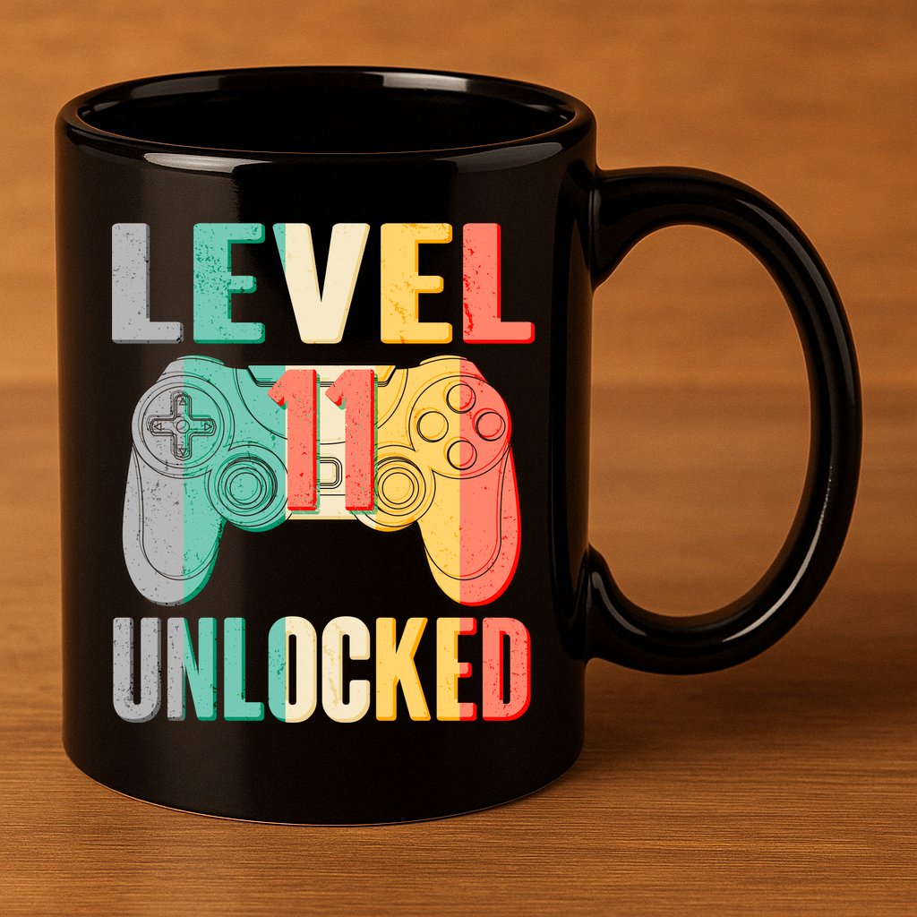 Level 11 Unlocked 11th Birthday 11oz C Handle Ceramic Mug