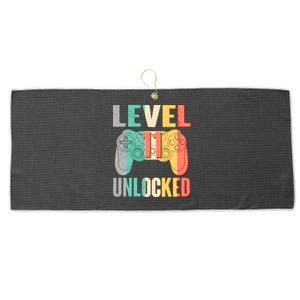 Level 11 Unlocked 11th Birthday Large Microfiber Waffle Golf Towel