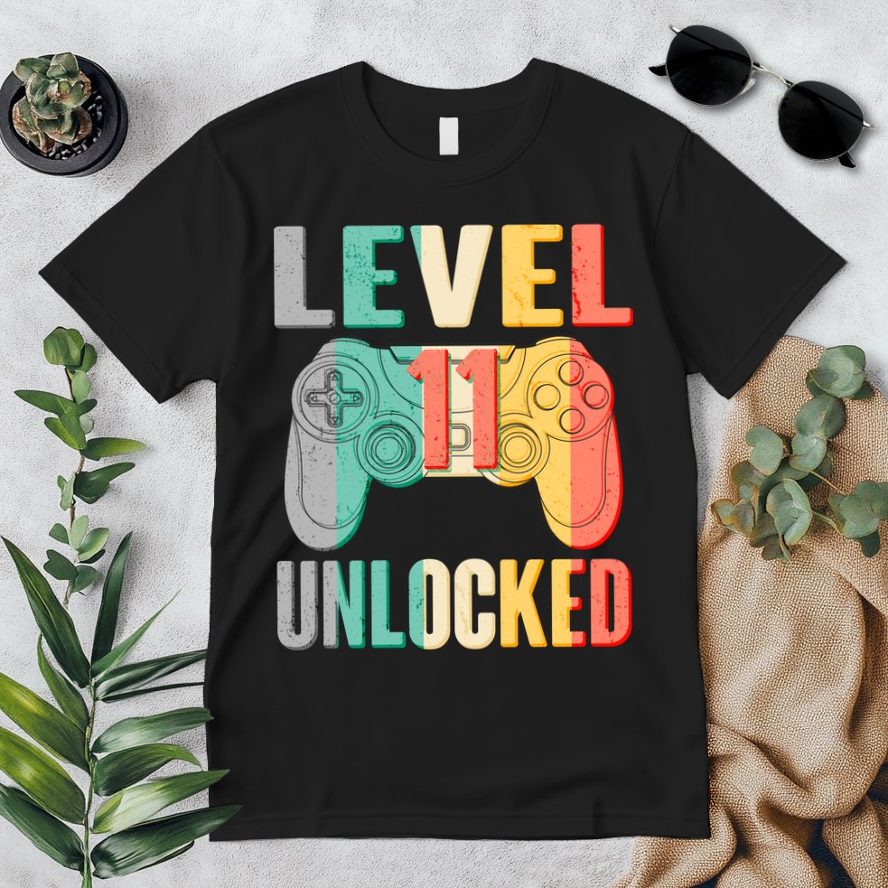Level 11 Unlocked 11th Birthday Premium T-Shirt